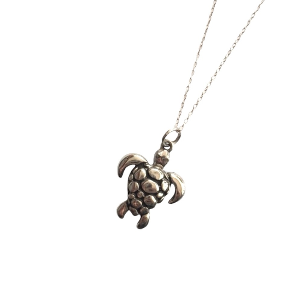 Tweeds - 925 Sterling Silver Turtle Necklace NEW - Picture 2 of 5